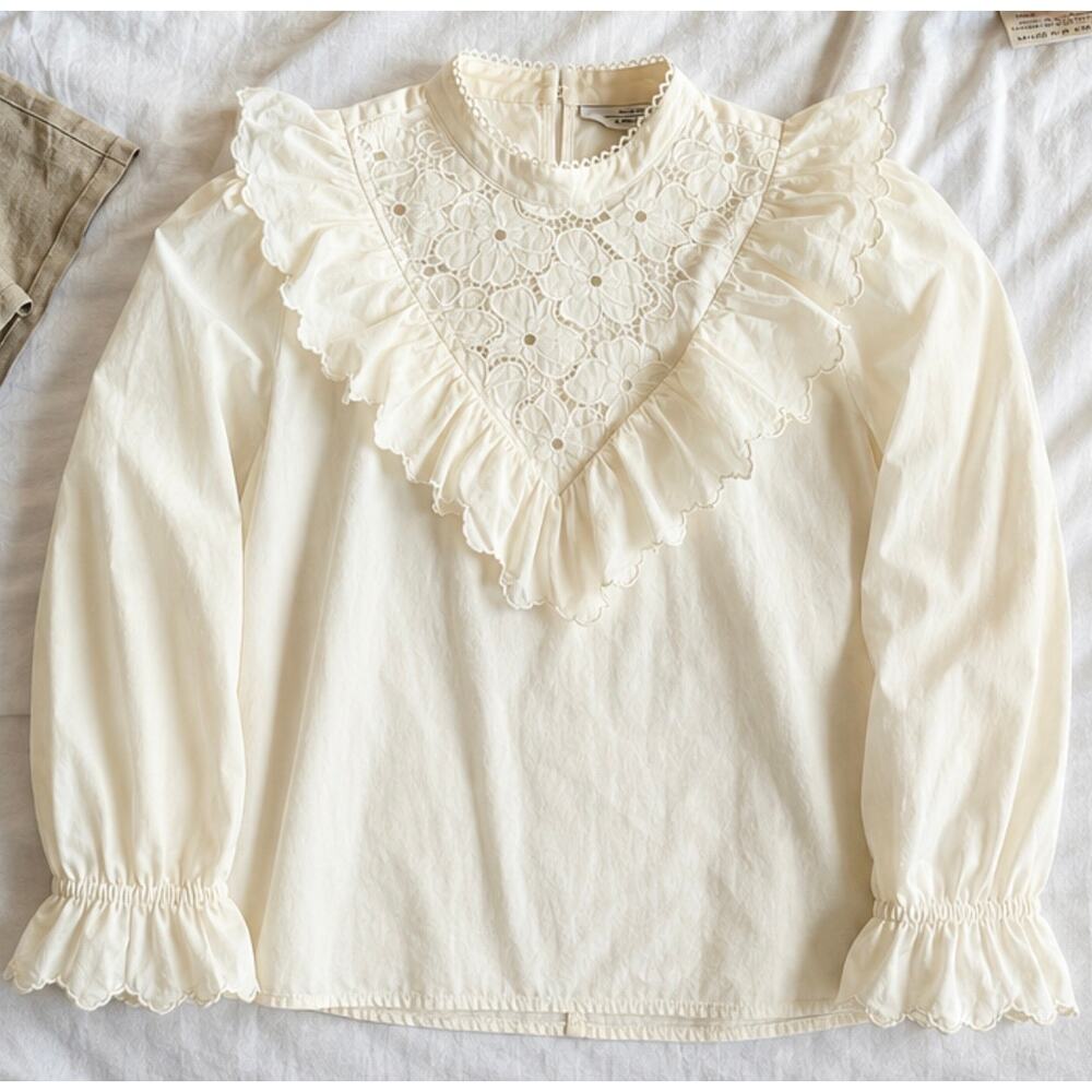 & Other Stories Paris Atelier Lace Ruffle Blouse Victorian Cottagecore Romantic